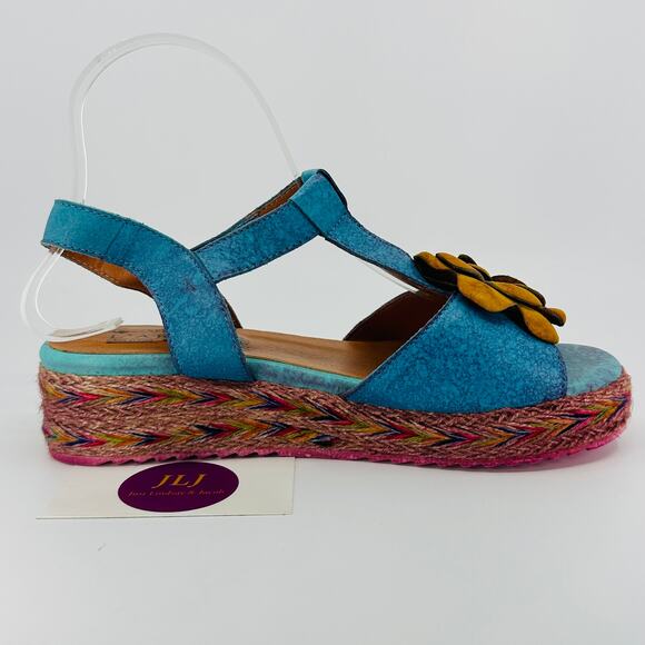 L'Artiste by Spring Step Women's Tempest Sandals Blue Multi Size 38 EU/ 7.5-8 US - Picture 7 of 12